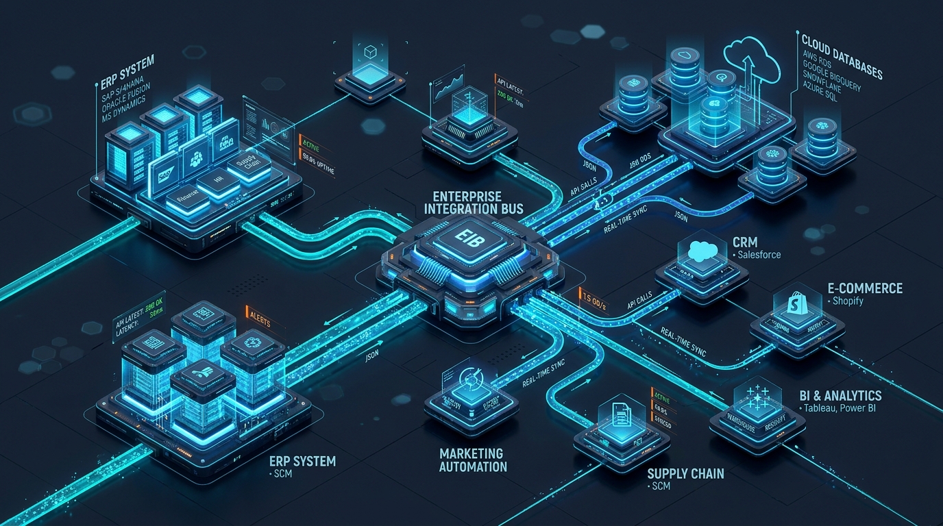Topología de Integración de Sistemas Corporativos por Vision 4 IT Solutions